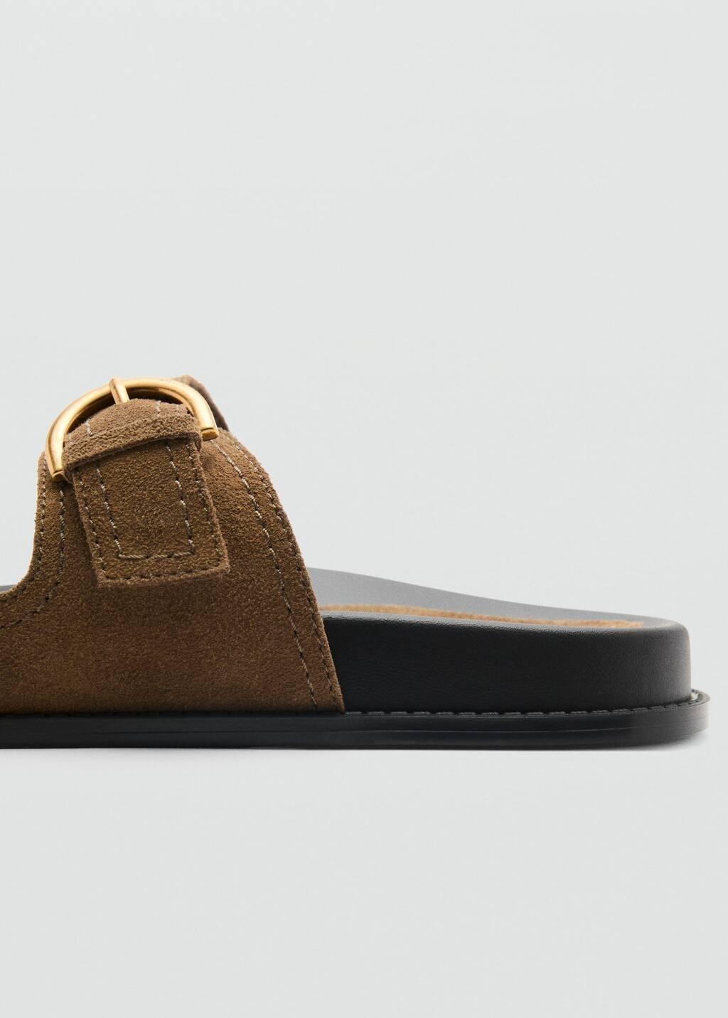 Brown Raffia Buckle Strap Sandal, , large image number 2