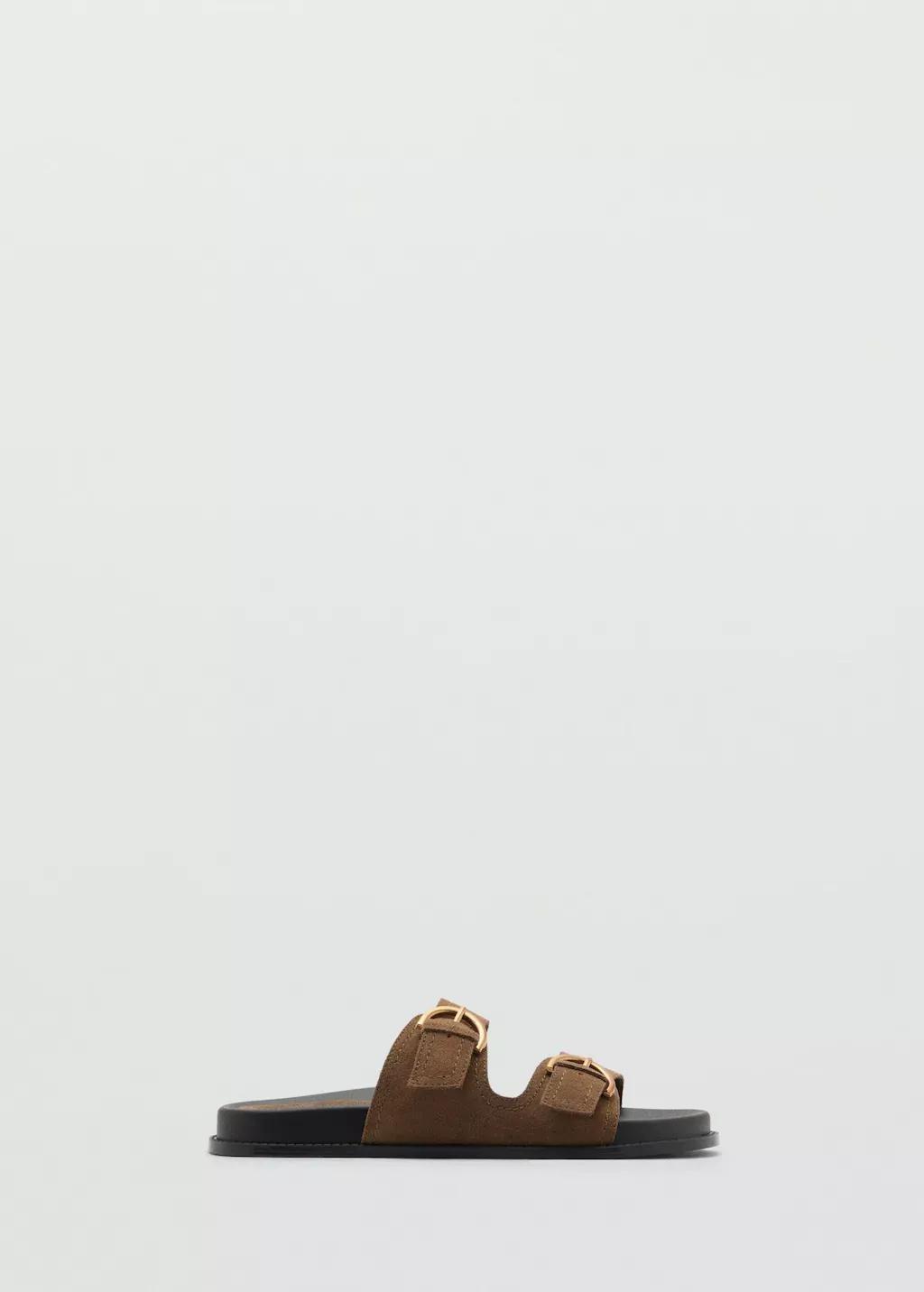 Brown Raffia Buckle Strap Sandal, , large image number 3