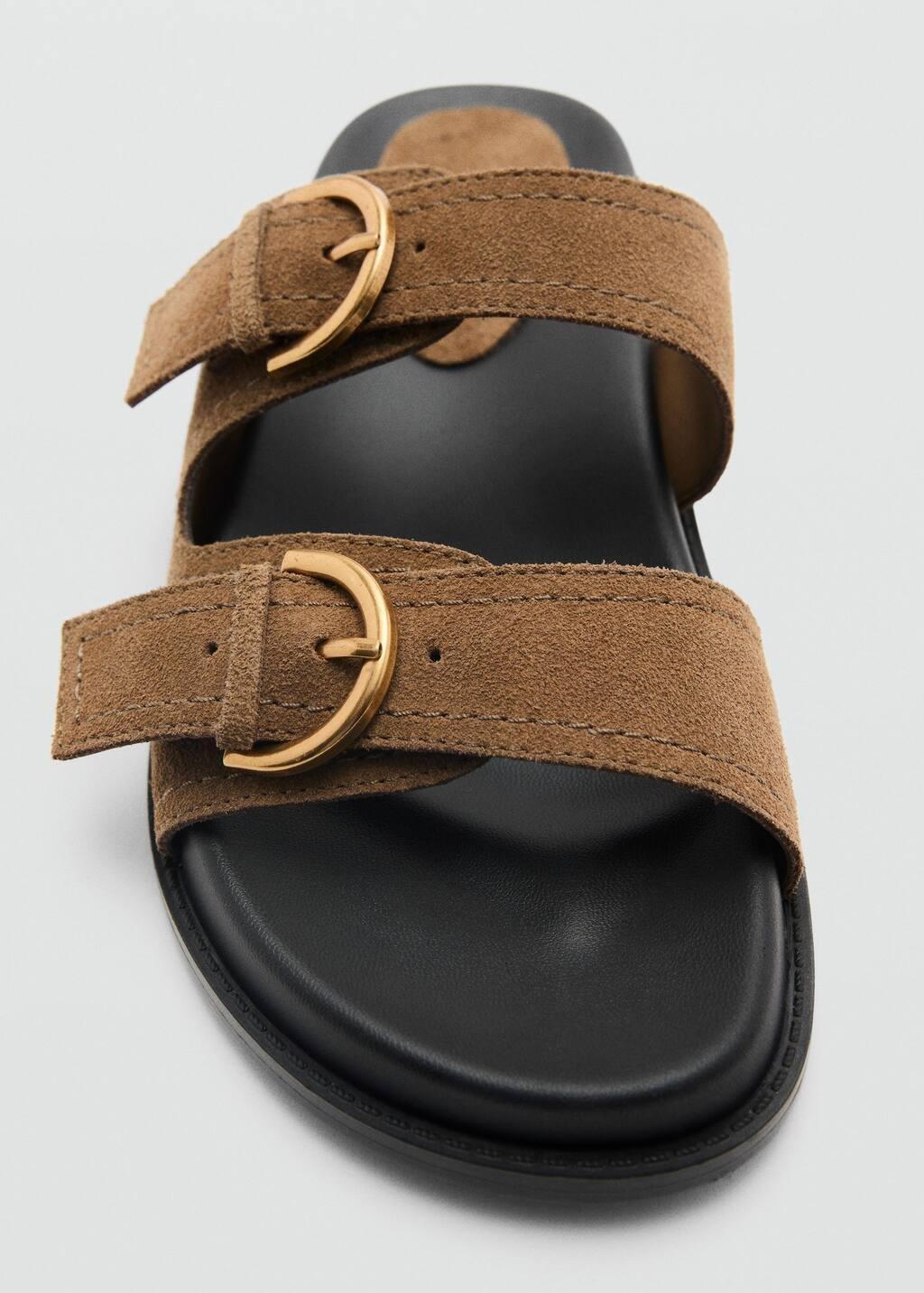 Brown Raffia Buckle Strap Sandal, , large image number 4