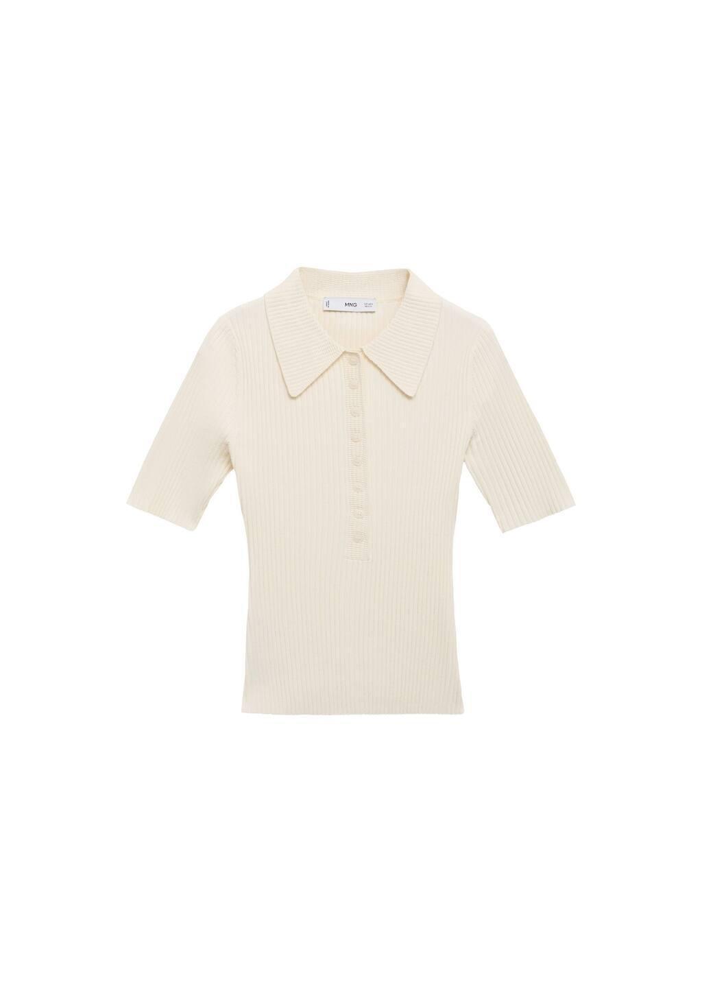 LIGHT BEIGE Ribbed polo-neck sweater, , large image number 3