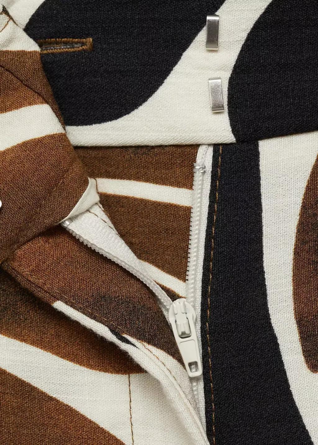 Beige Abstract-Print Wideleg Trousers, , large image number 2