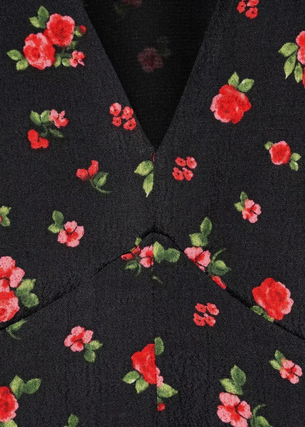 Black Midi Floral Dress, , large image number 2