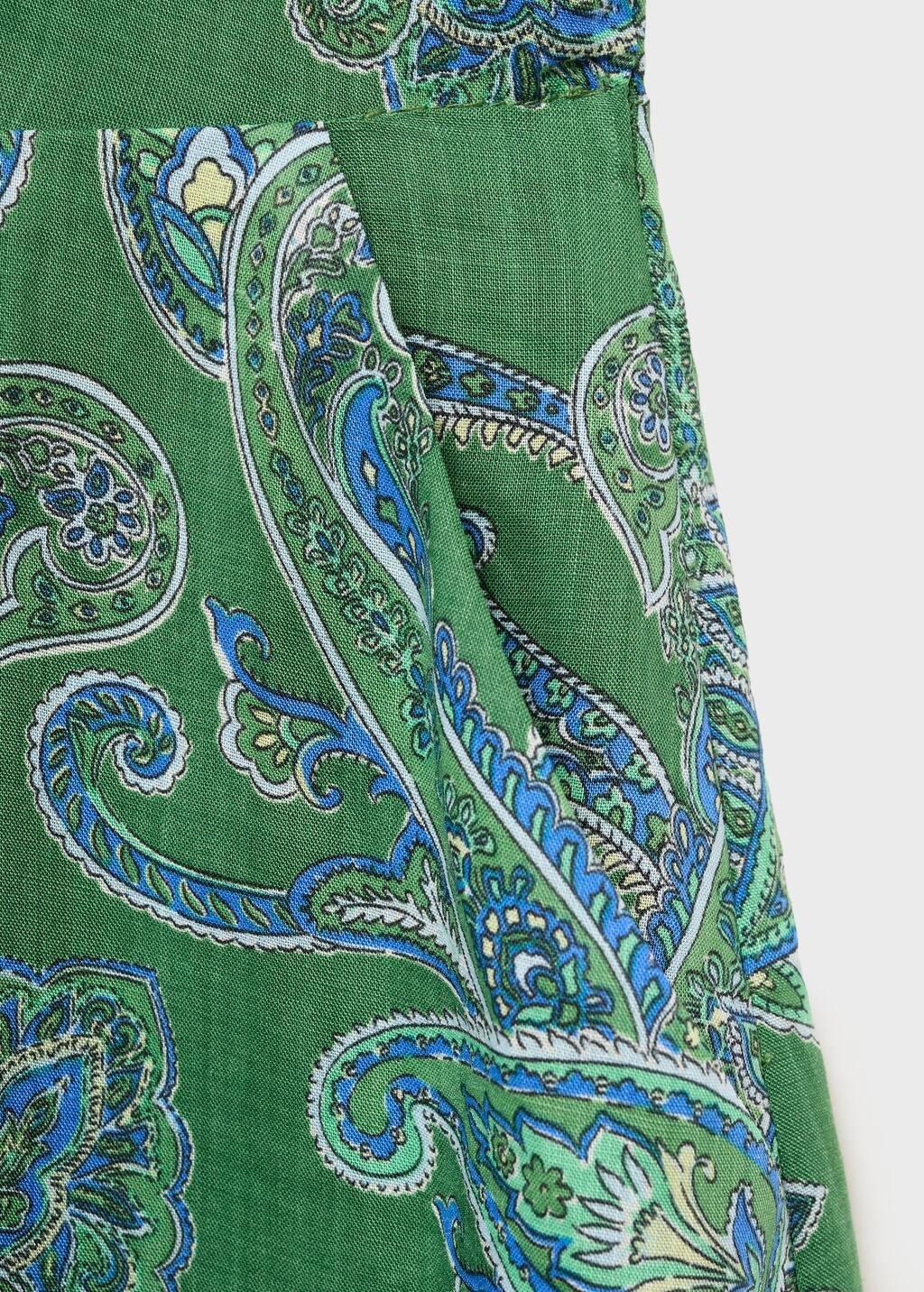 Green Paisley Ramie Dress, , large image number 5
