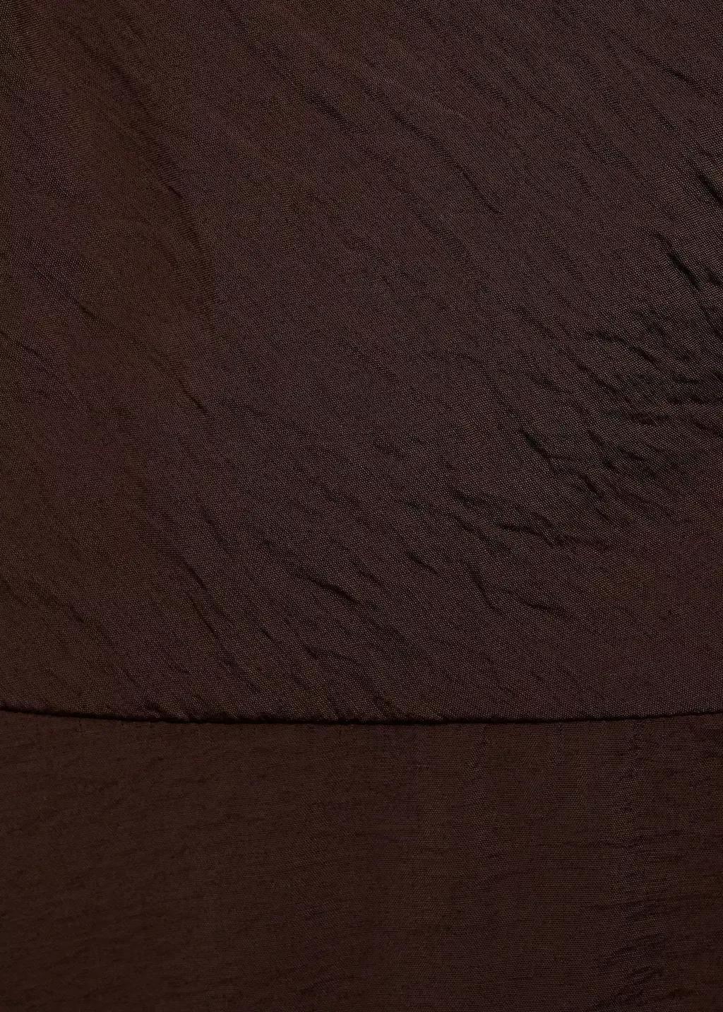 Brown Puffed Hem Midi Dress, , large image number 2