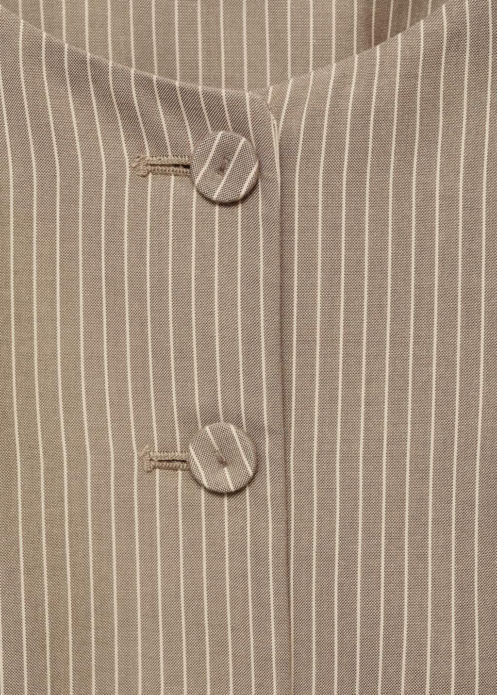 MEDIUM BROWN Striped lyocell suit waistcoat, , large image number 4