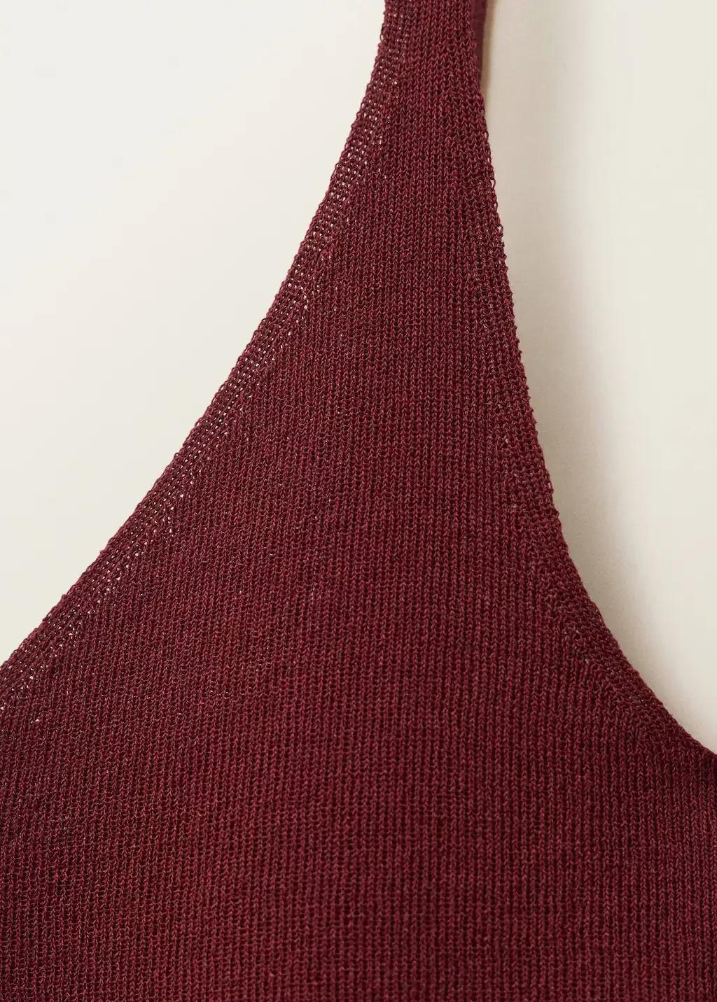 Red Fine Knit Crop Top, , large image number 4