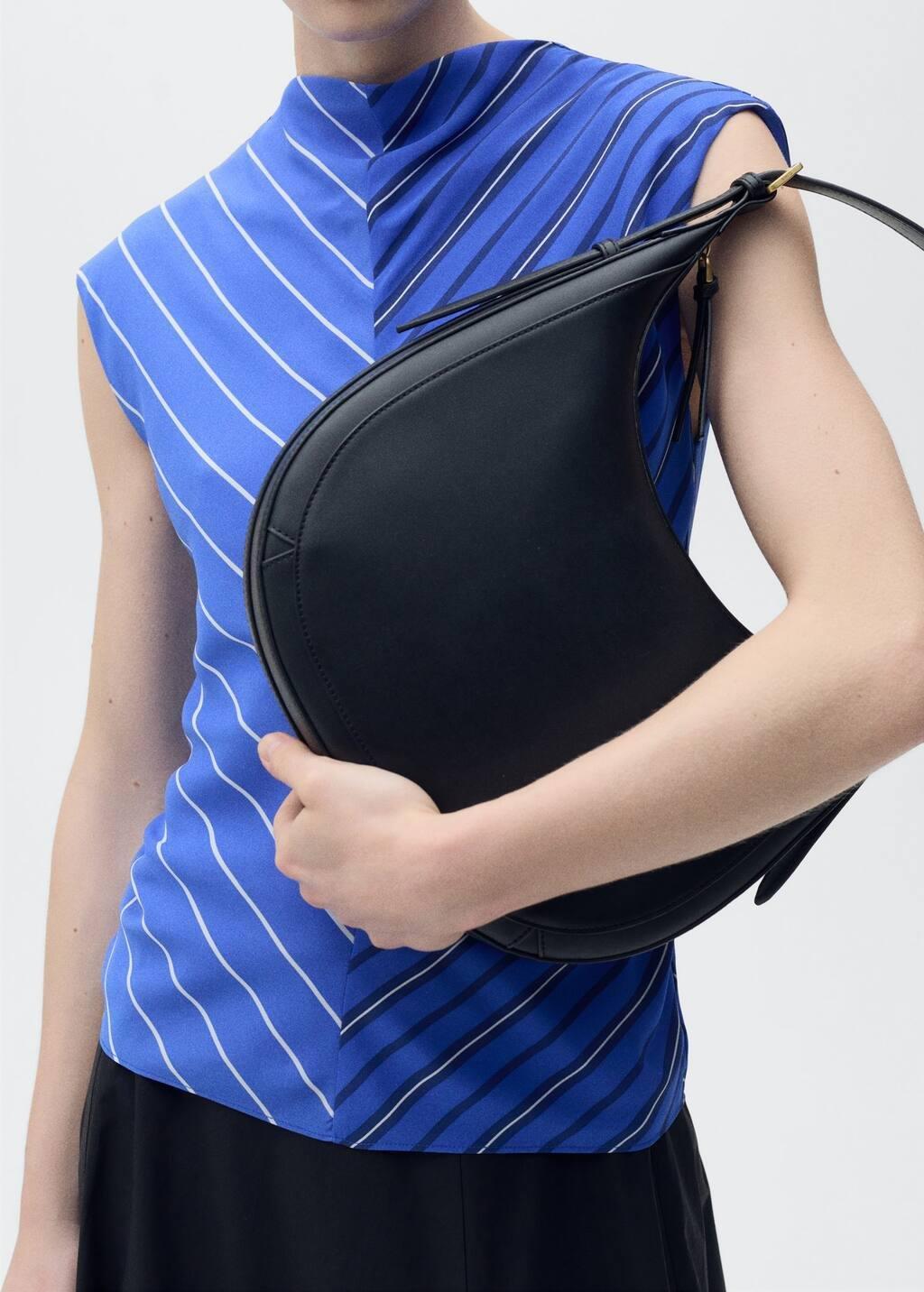 Blue Combined Striped Blouse, , large image number 6