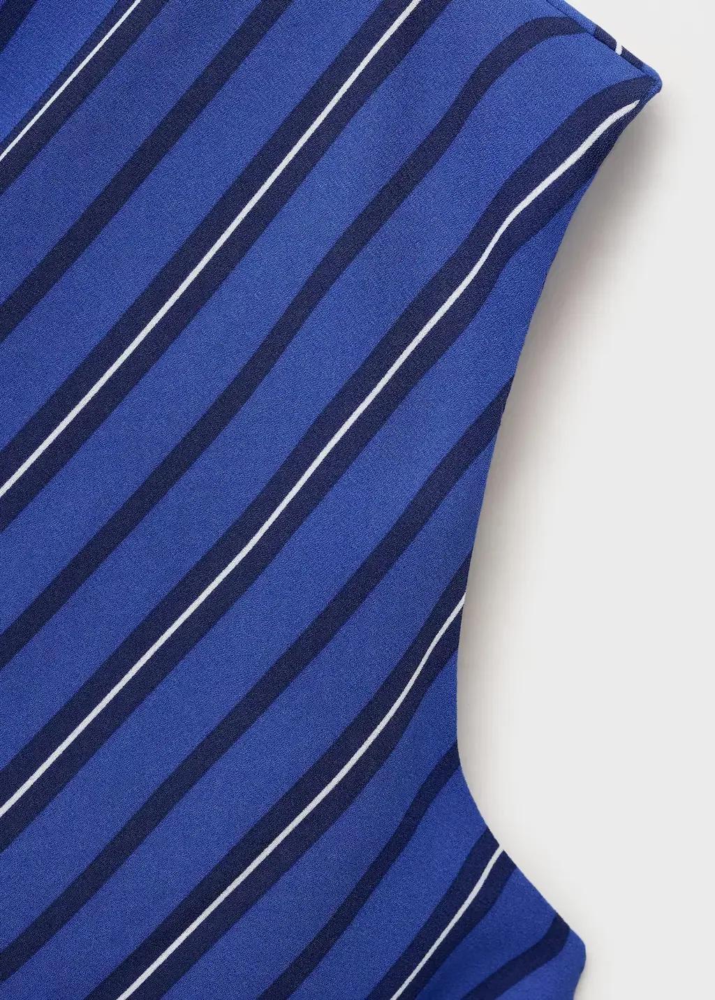 MEDIUM BLUE Combined striped blouse, , large image number 7