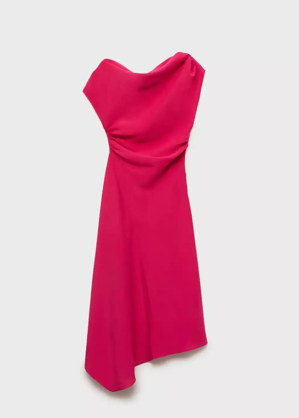 Red Asymmetrical Modal Dress, , large image number 3