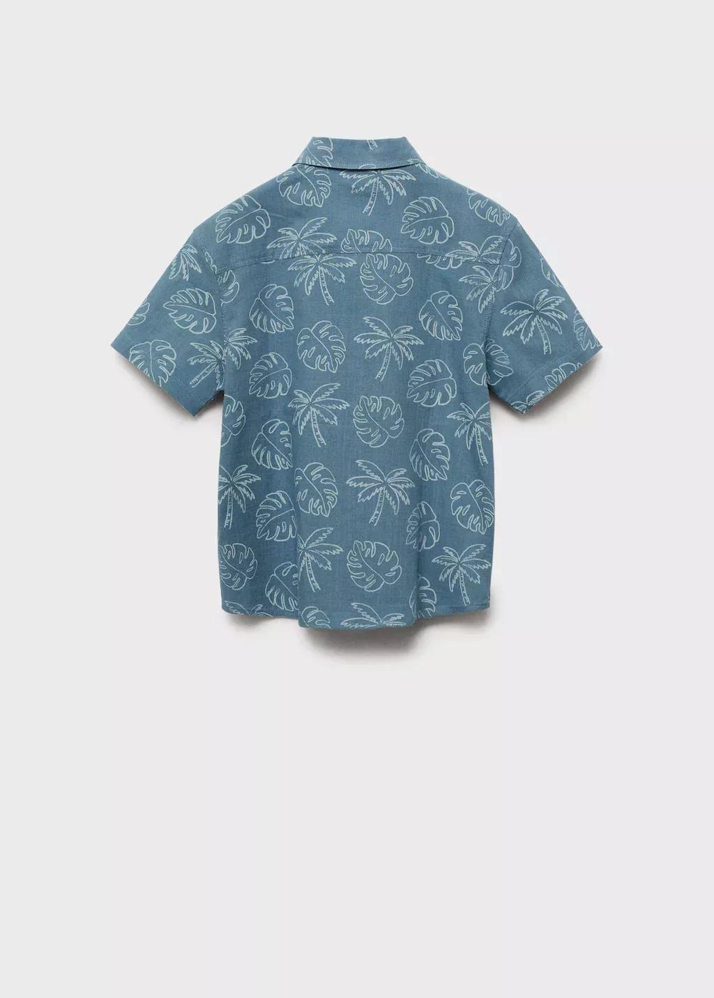 Blue Tropical Print Shirt, Kids Boy, , large image number 1