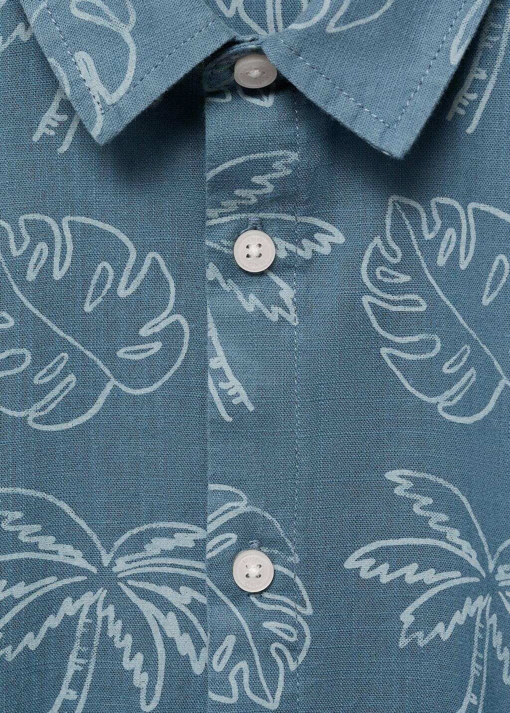 Blue Tropical Print Shirt, Kids Boy, , large image number 2