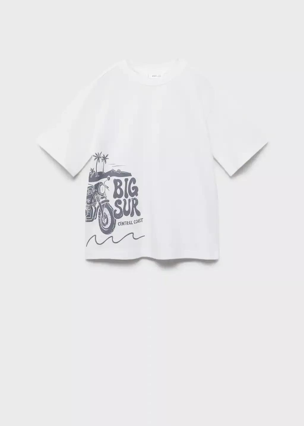 White Short-Sleeved Printed T-Shirt, Kids Boy, , large image number 0