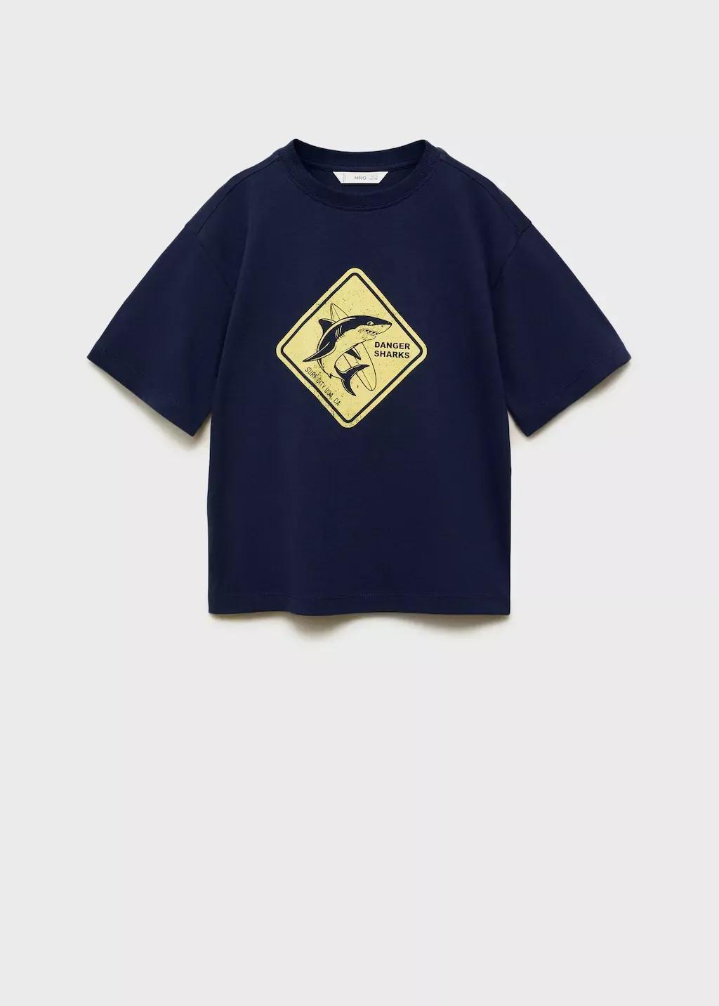 Navy Short-Sleeved Printed T-Shirt, Kids Boy, , large image number 3