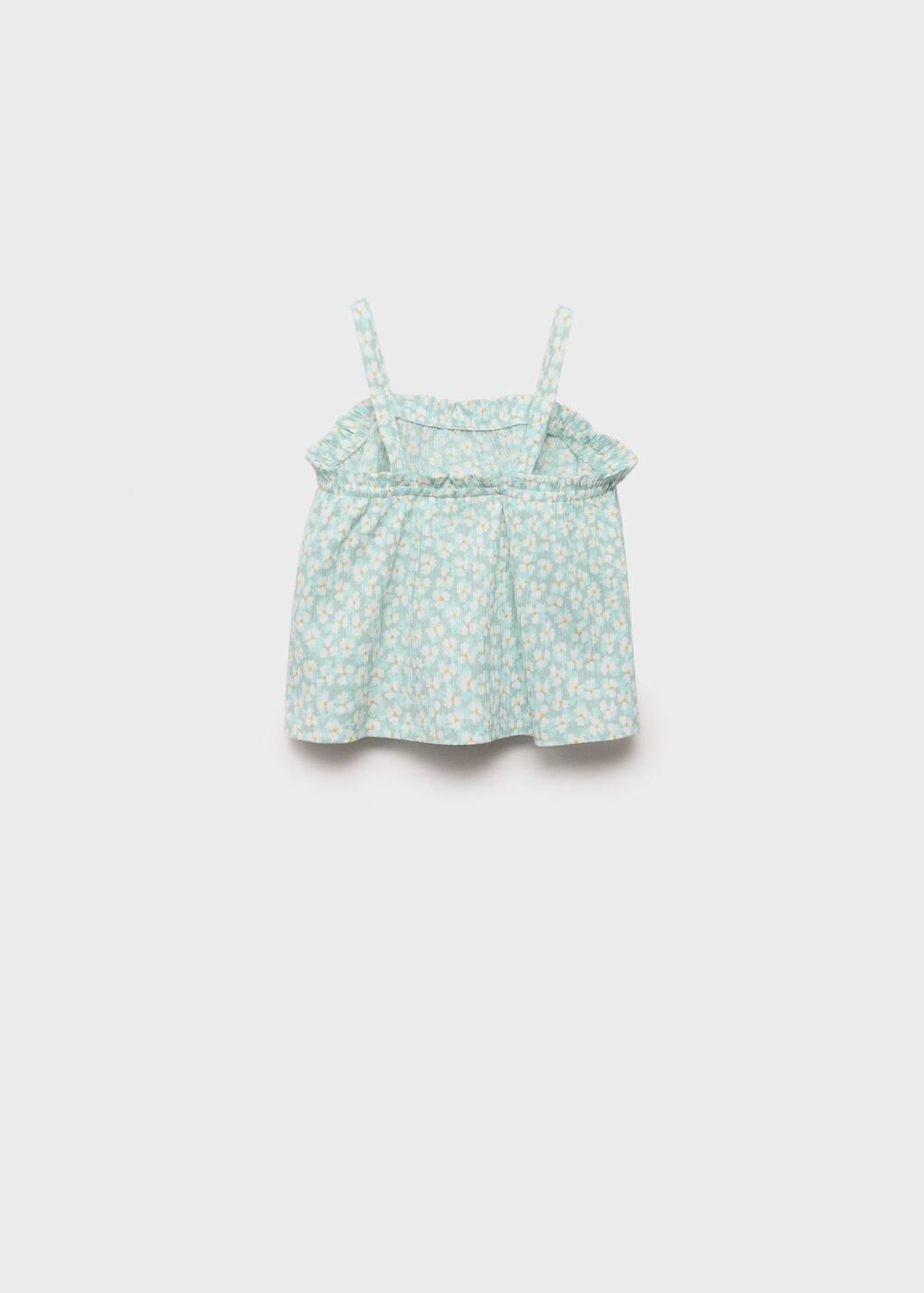 Turquoise Printed Strap Top, Baby Girl, , large image number 1