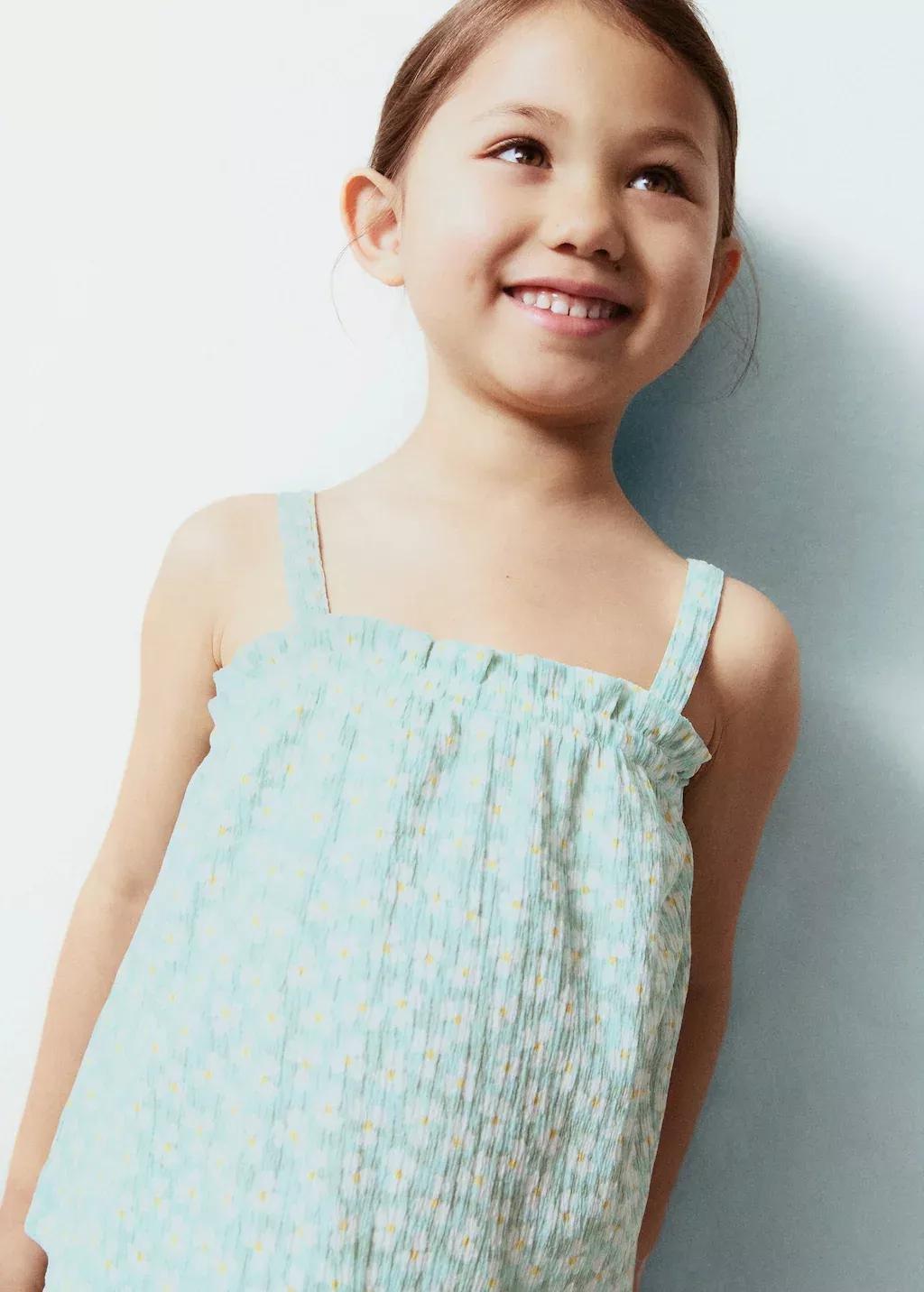 Turquoise Printed Strap Top, Baby Girl, , large image number 3