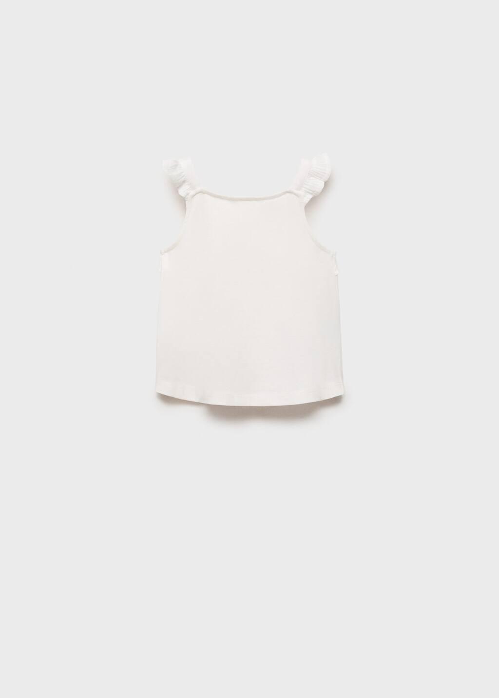 White Ruffle Textured T-Shirt, Baby Girl, , large image number 2
