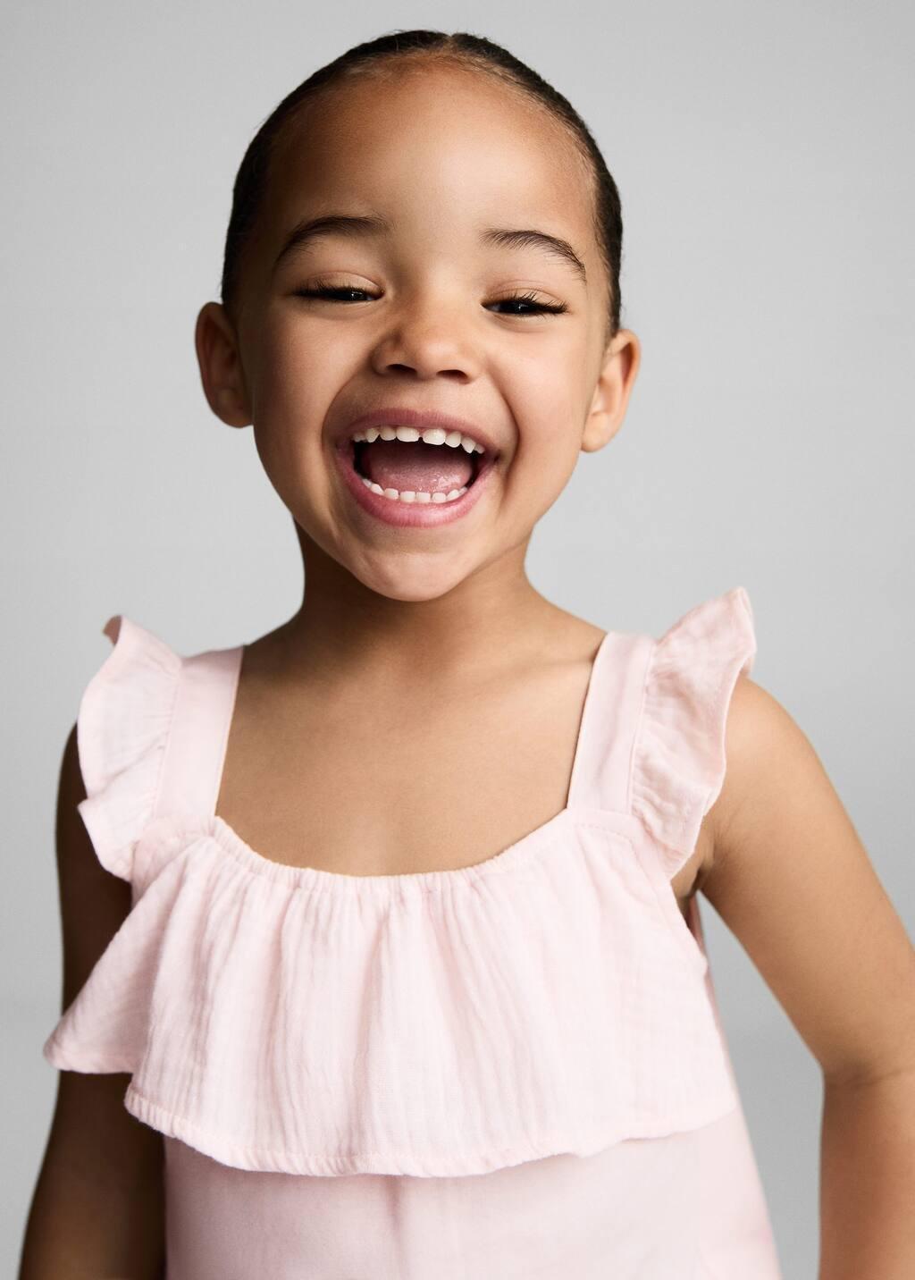 Pink Ruffle Textured T-Shirt, Baby Girl, , large image number 1