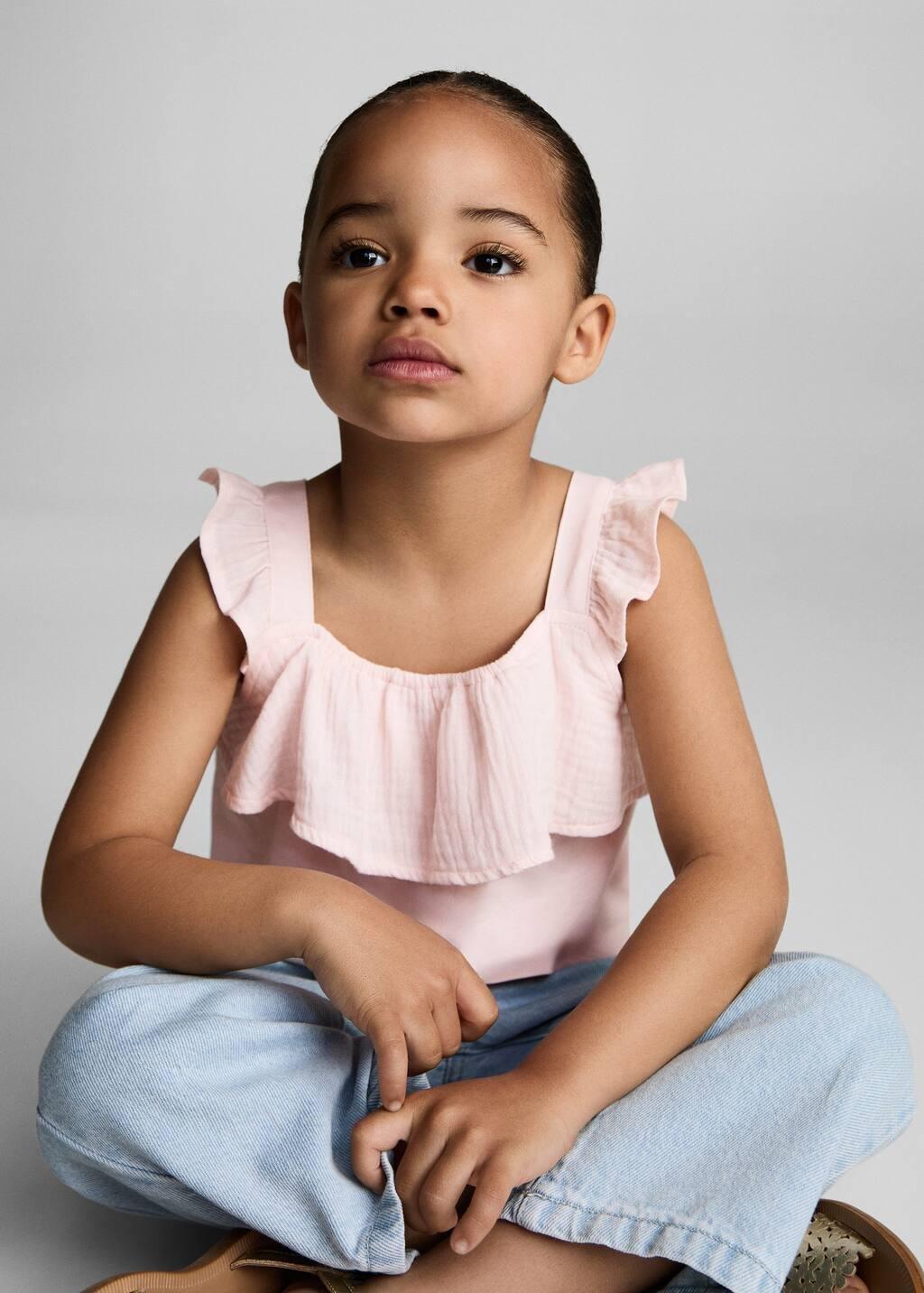 Pink Ruffle Textured T-Shirt, Baby Girl, , large image number 3