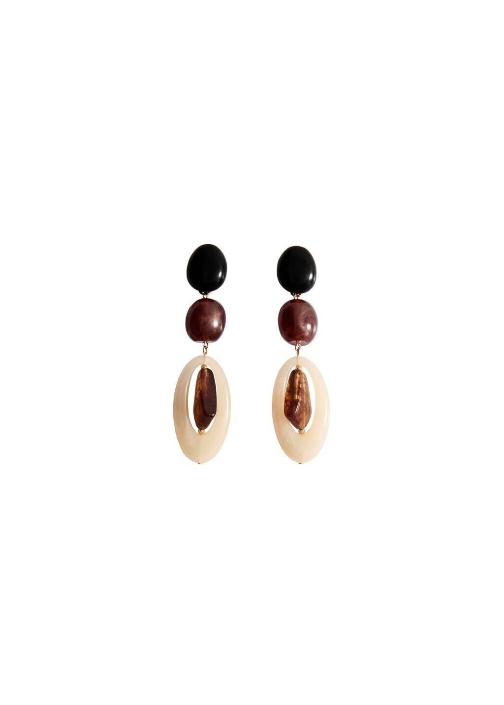 Red Long Beaded Earrings, 0201_76, large image number 2