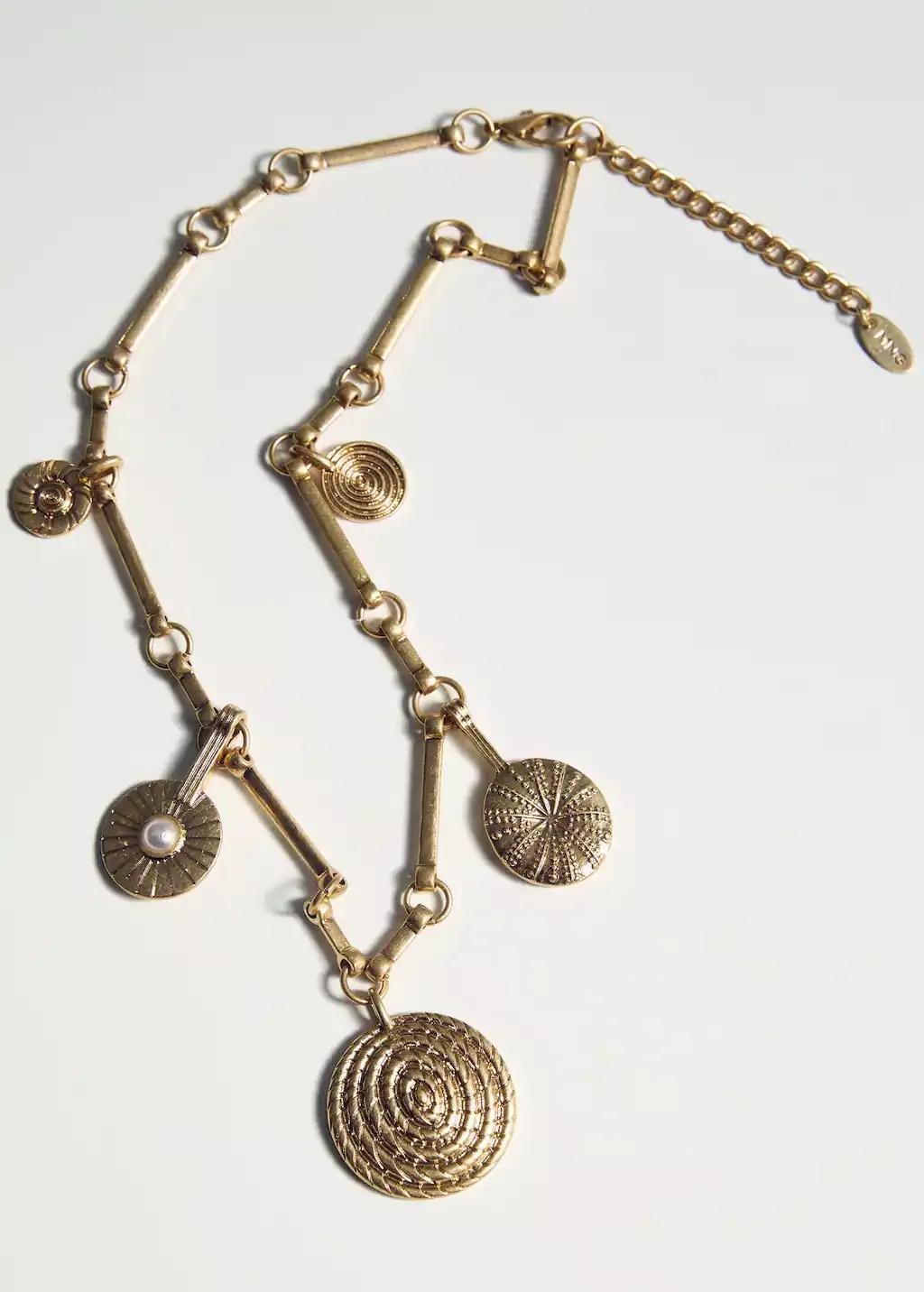 Gold Mixed Bead Necklace, Gold, large image number 1