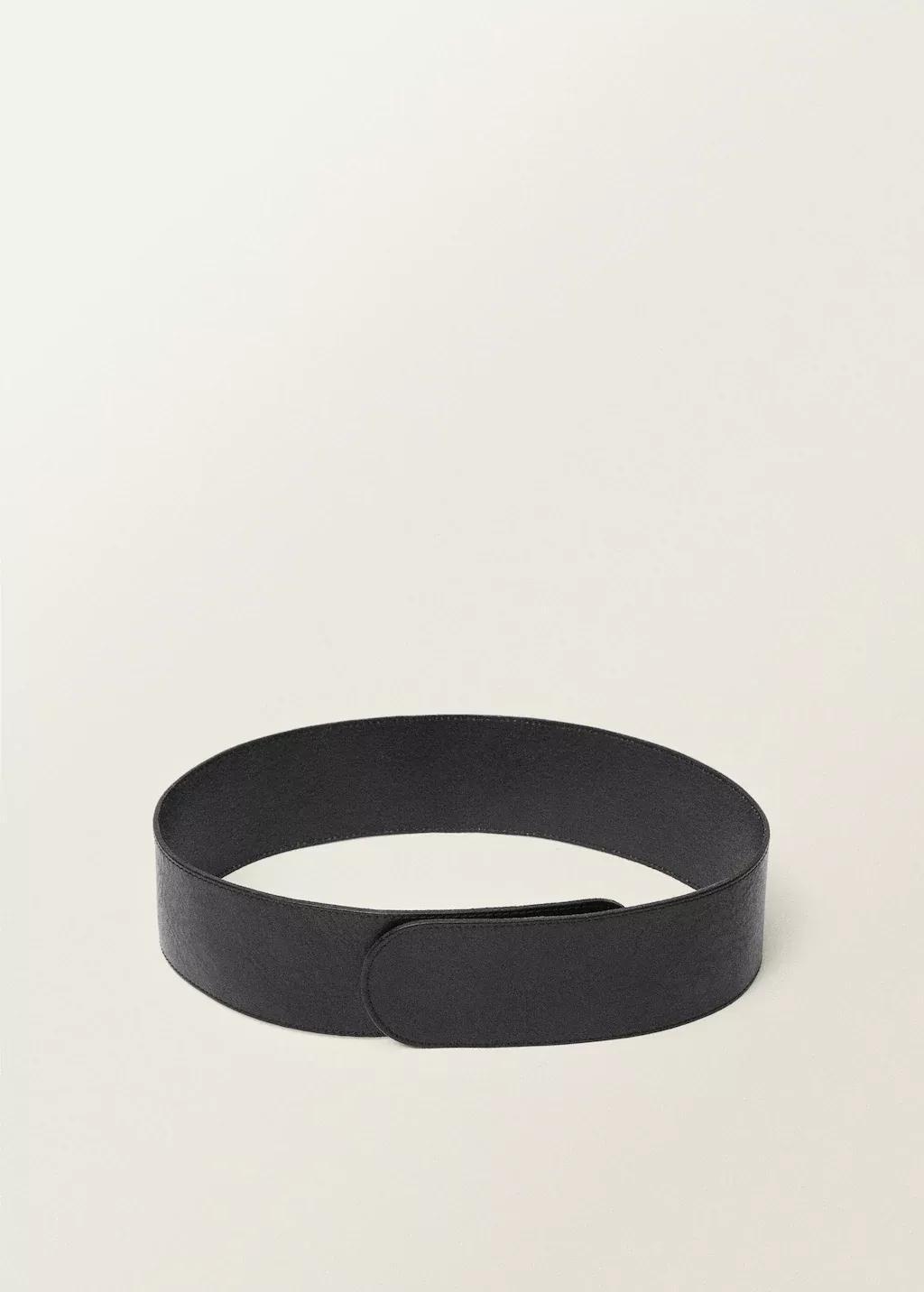 Black Leather Belt With Hidden Closure, , large image number 2