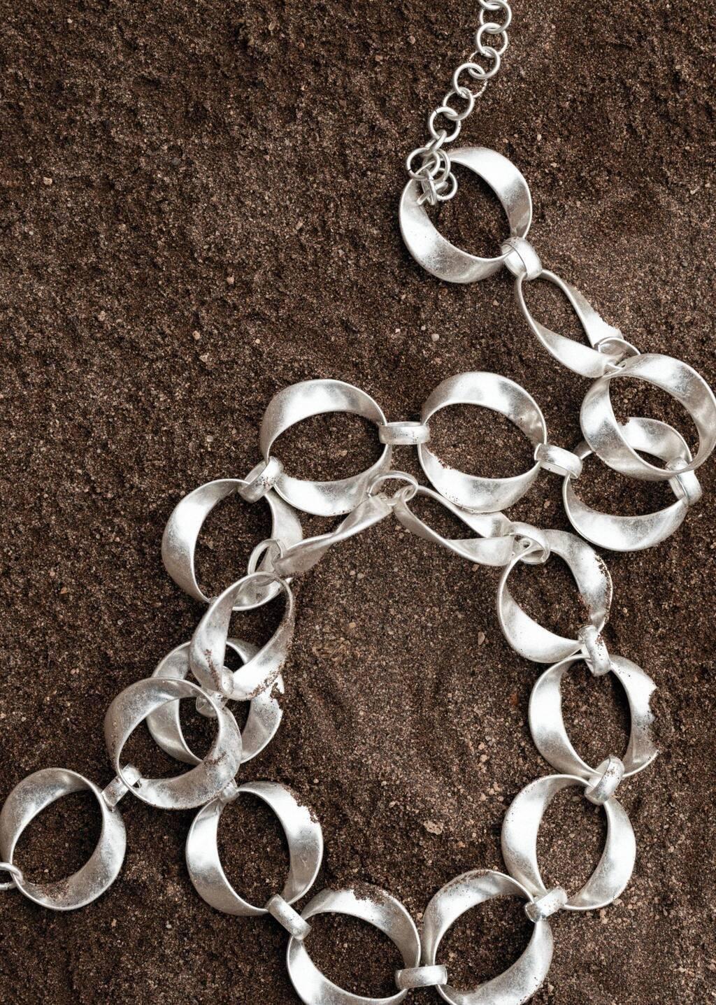 Silver Metal Hoop Belt, Silver, large image number 4