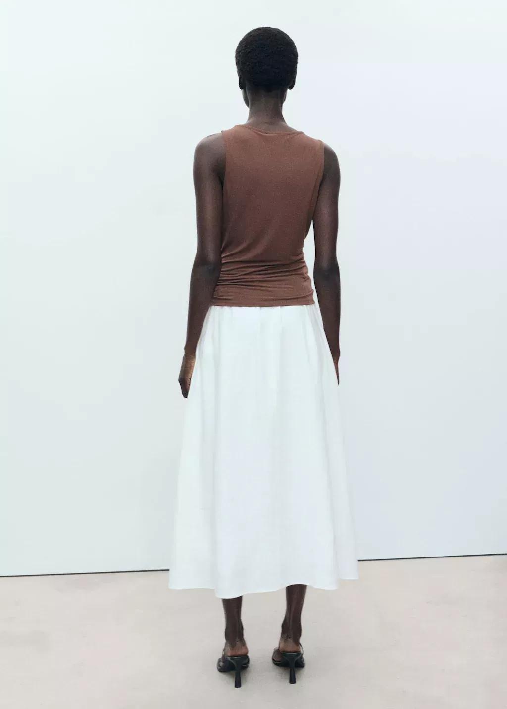 Brown Fitted Top With Metallic Detail, , large image number 7