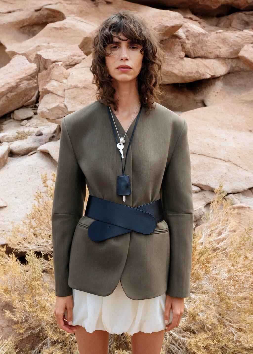 Khaki Seamless Linen Suit Jacket, , large image number 5
