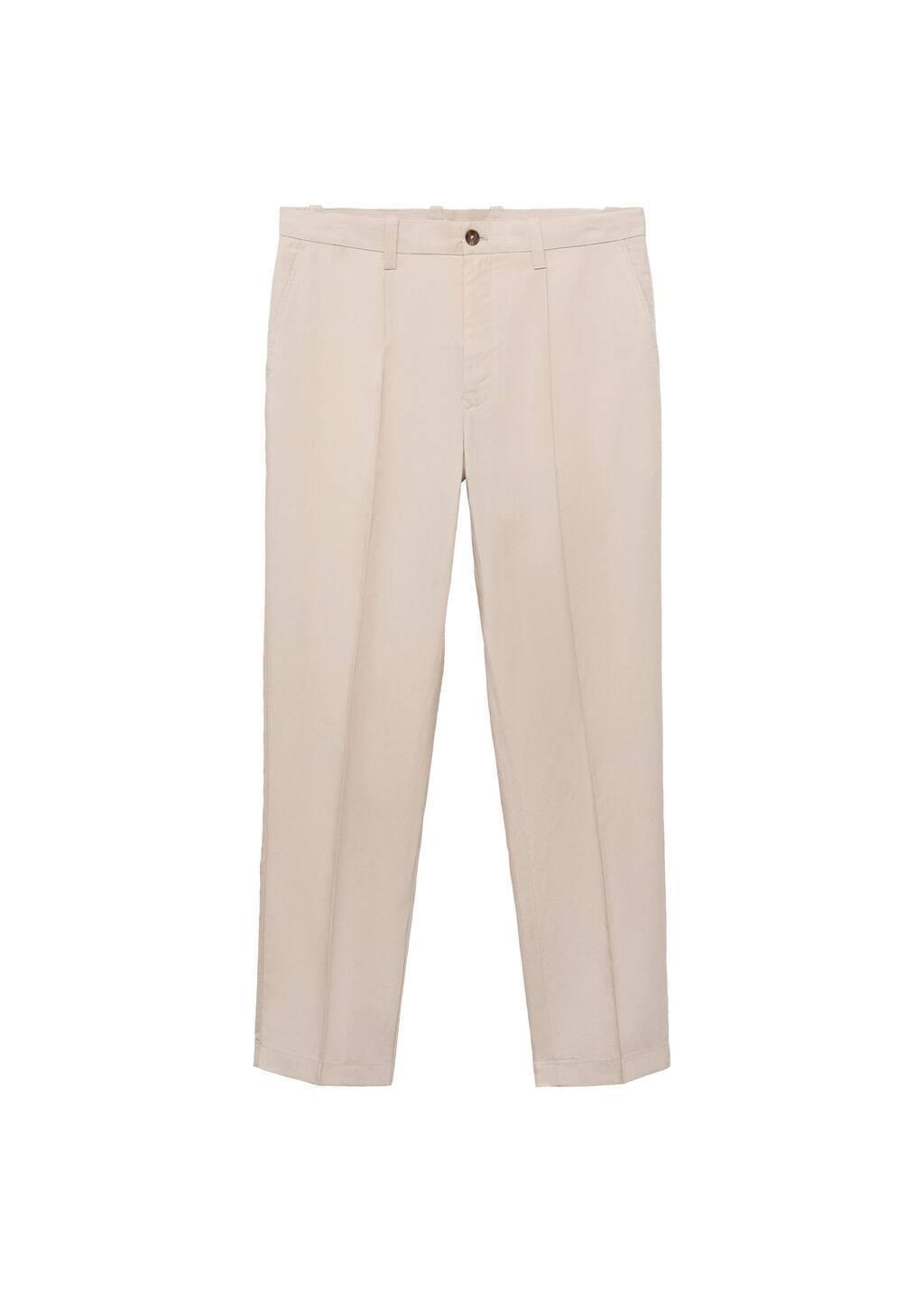 Brown Lt Pastel Regular-Fit Linen Trousers, , large image number 2