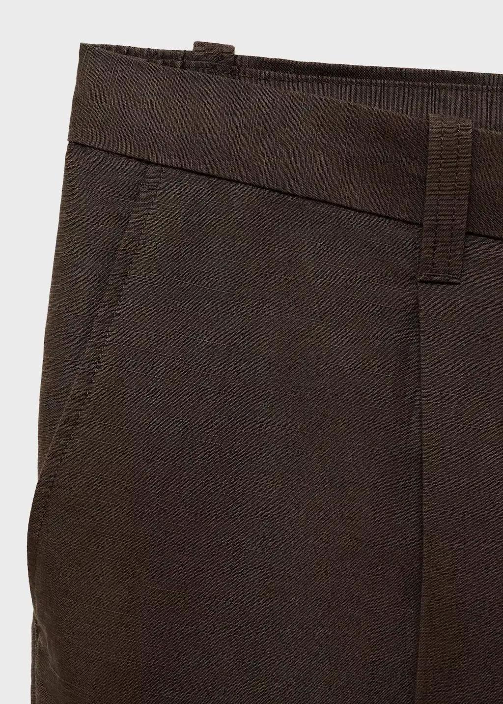 Brown Regular-Fit Linen Trousers, , large image number 5