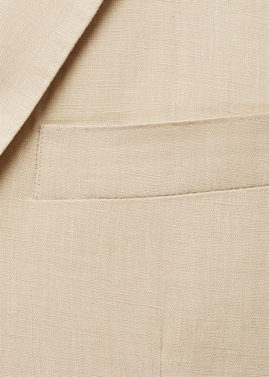 Brown 100% Linen Jacket With Patch Pockets, Medium Brown, large image number 4