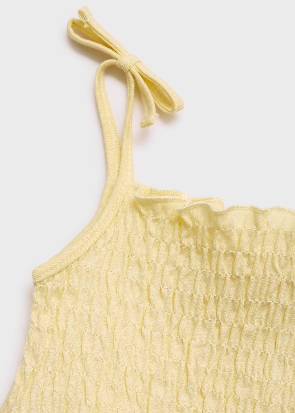 Yellow Ruched Strapless Top, Baby Girl, , large image number 2