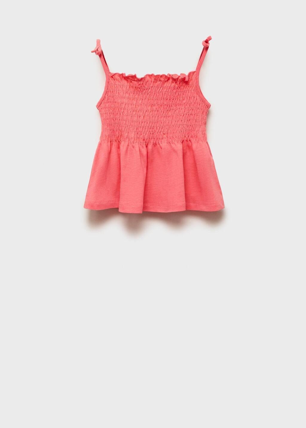 Red Ruched Strapless Top, Baby Girl, , large image number 1