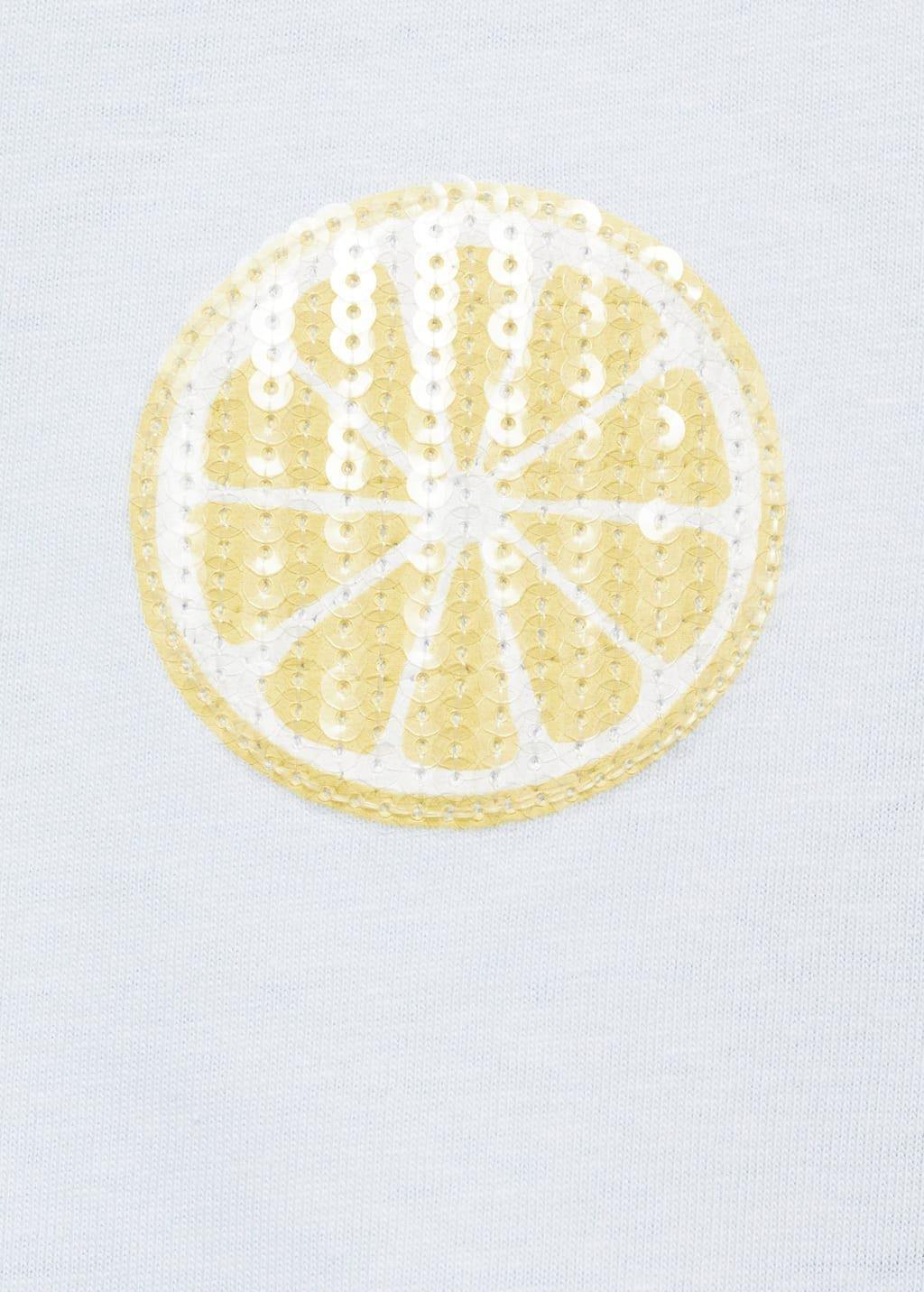 Blue Lt Pastel Lemon T-Shirt With Sequins, Baby Girl, , large image number 2