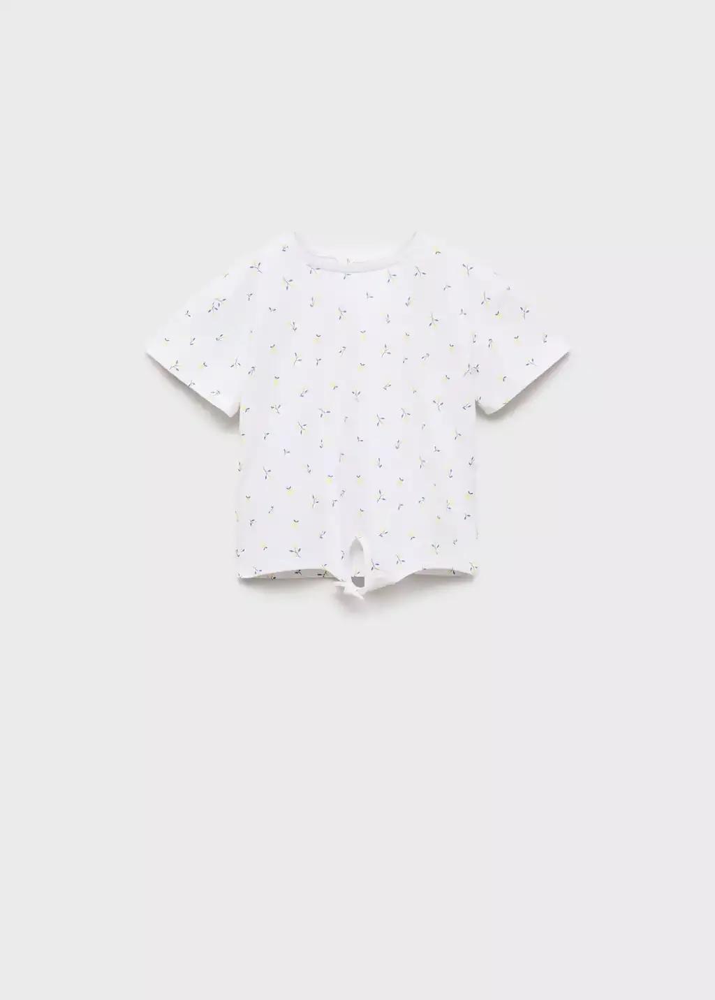White Knot Printed T-Shirt, Baby Girl, , large image number 3