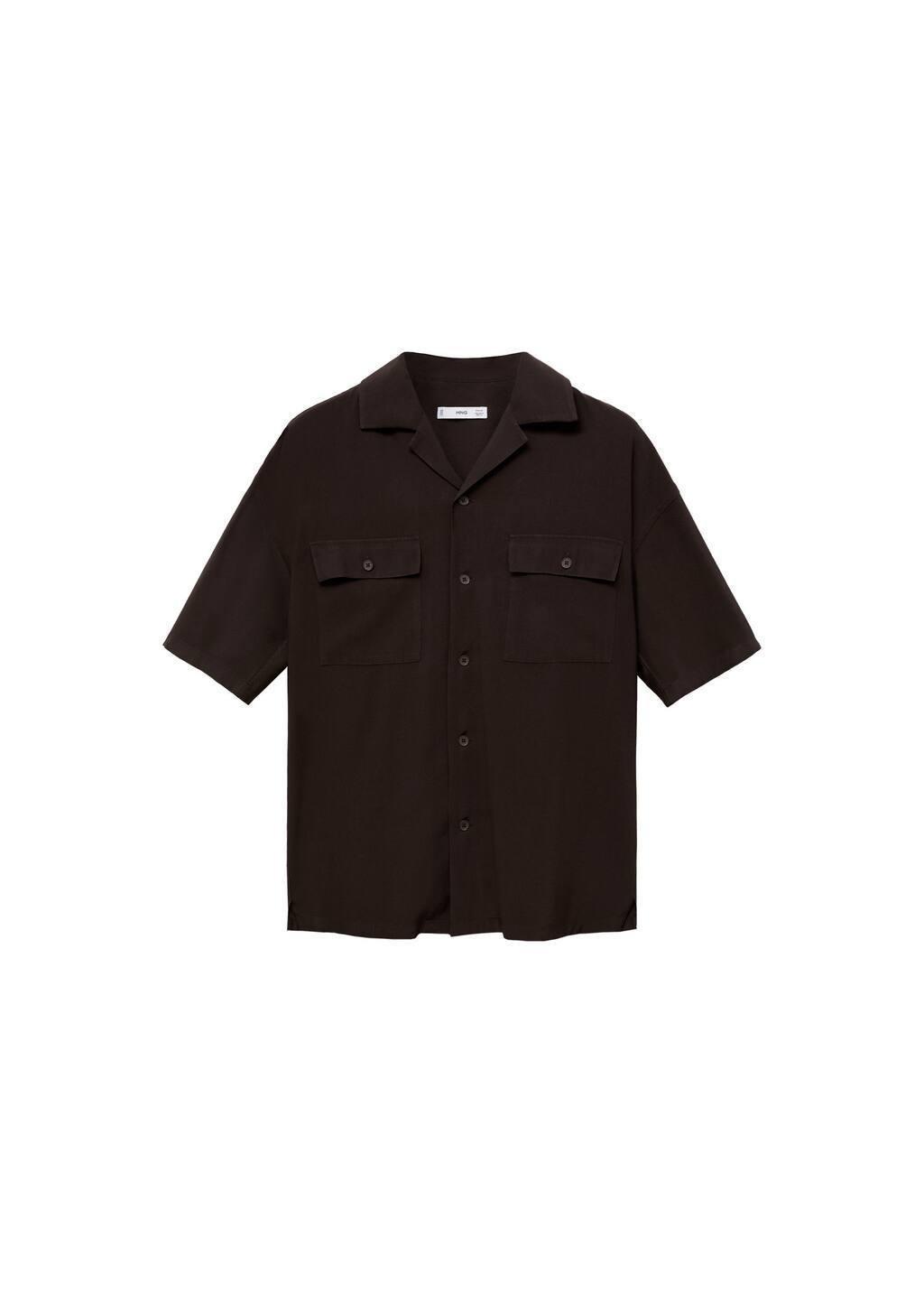 Brown Viscose Shirt With Pockets, , large image number 2