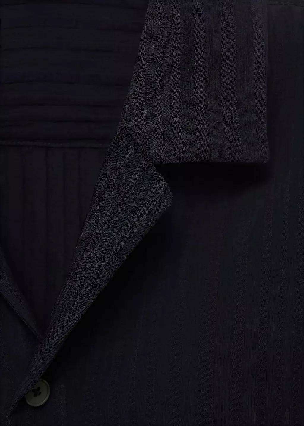 Navy Stripped Structure Shirt, , large image number 4