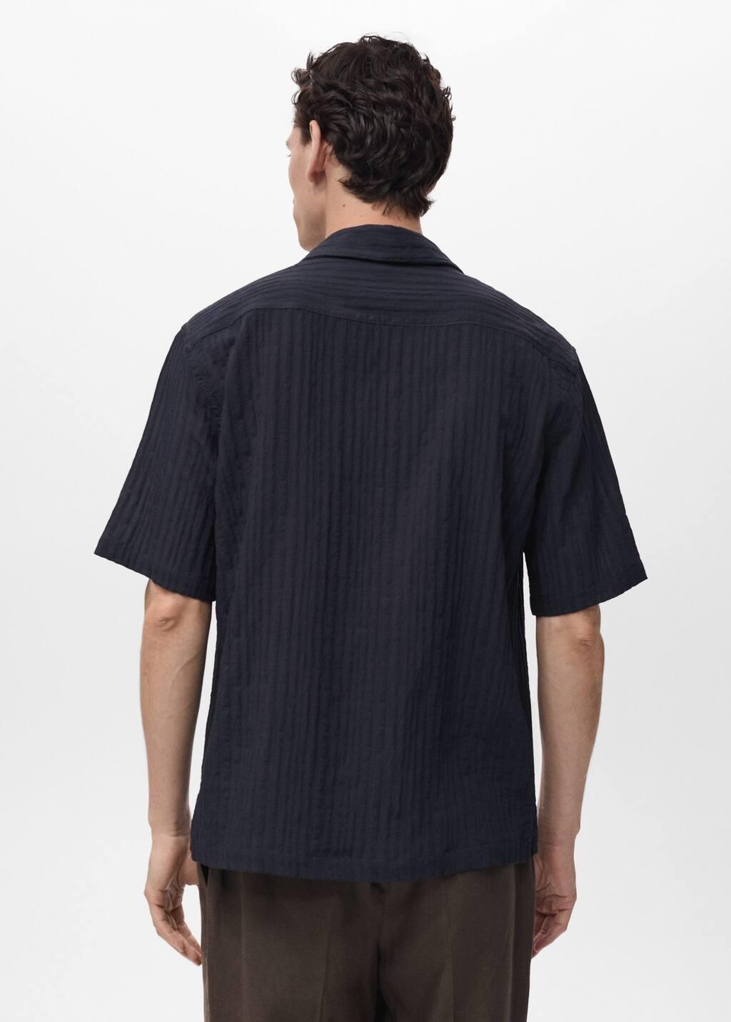 Navy Stripped Structure Shirt, , large image number 5