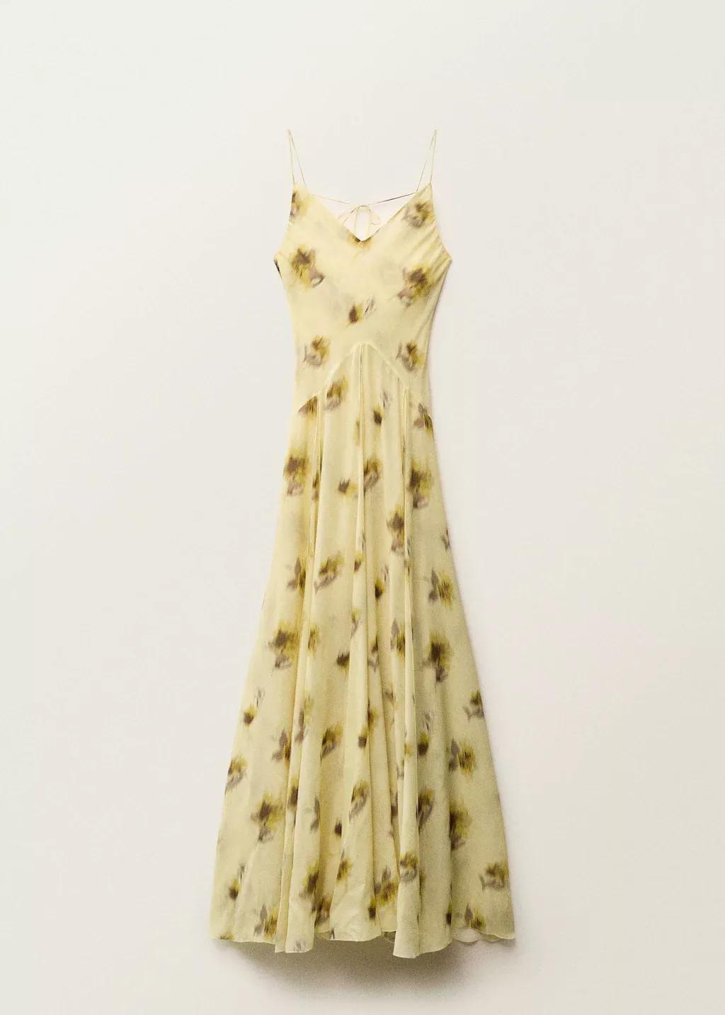 Yellow Long Floral-Print Dress, , large image number 3