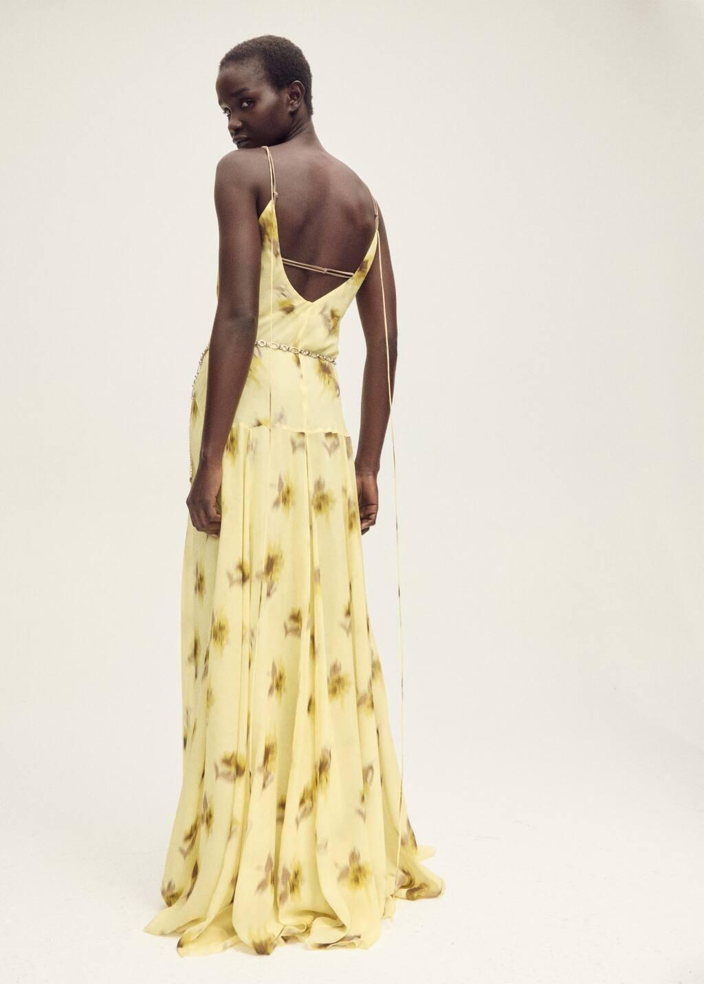 Yellow Long Floral-Print Dress, , large image number 5