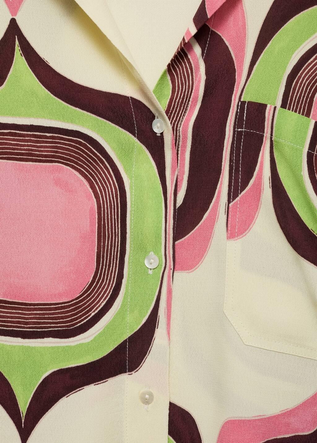 LIGHT BEIGE Geometric print blouse, , large image number 4
