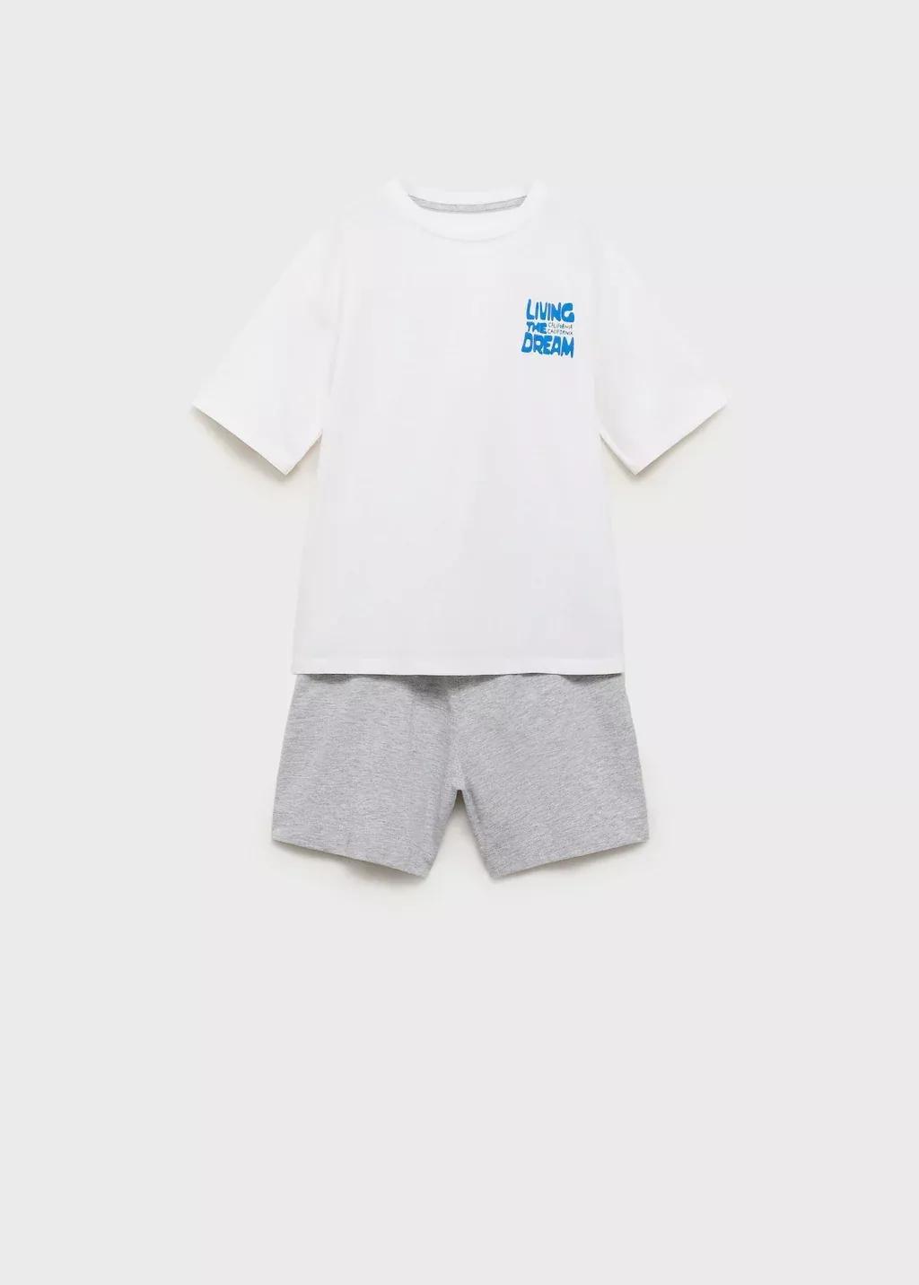 Grey Two-Piece Short Pyjamas, Kids Boy, , large image number 0