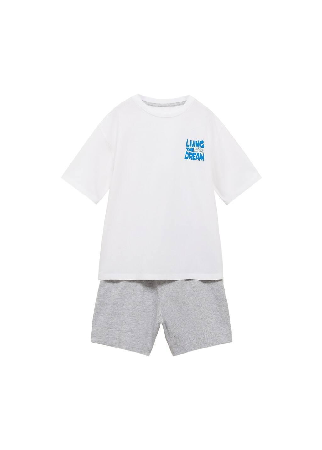 Grey Two-Piece Short Pyjamas, Kids Boy, , large image number 3
