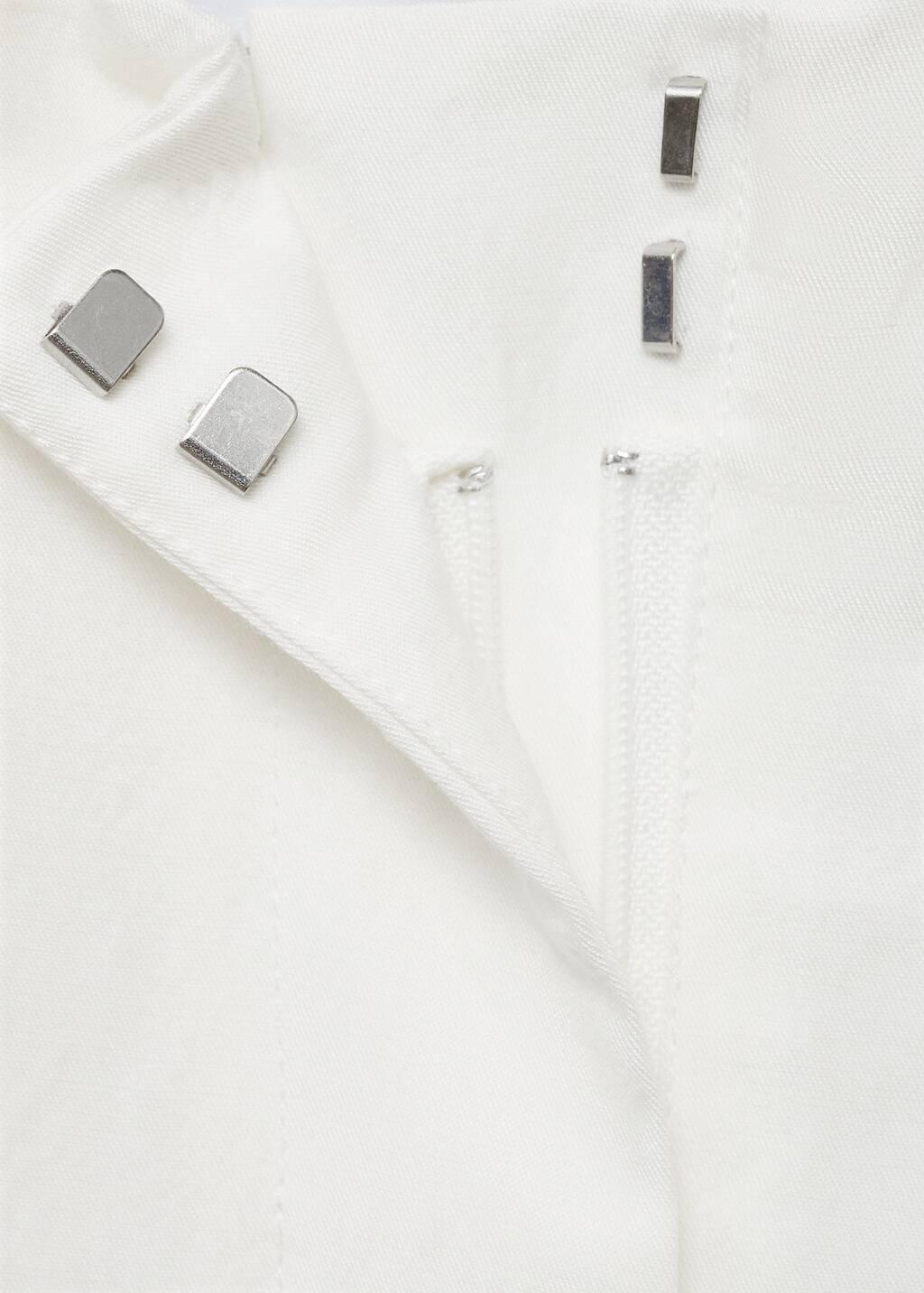 White Lyocell Suit Trousers With Bow Belt, , large image number 6