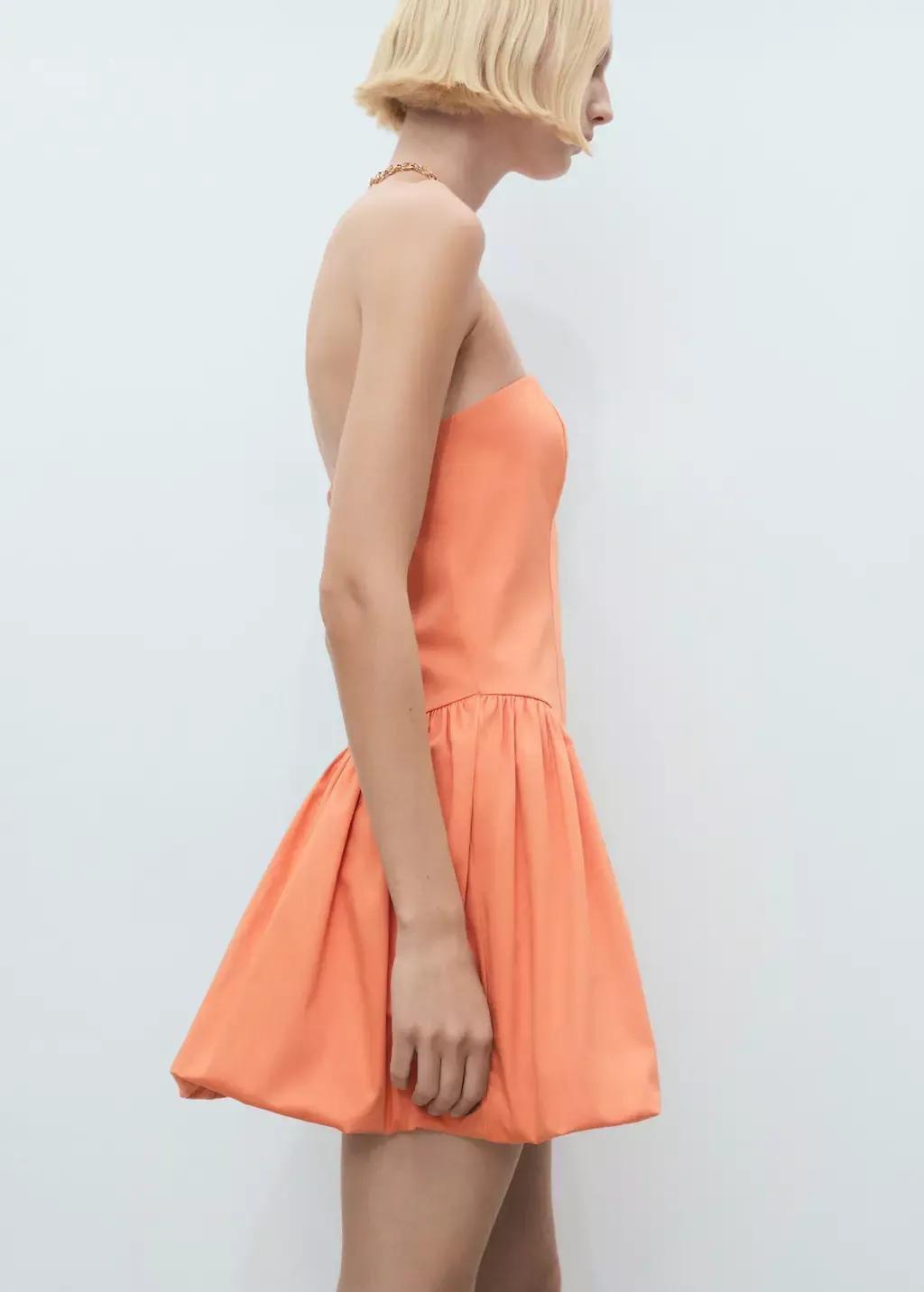ORANGE Strapless balloon dress, , large image number 2