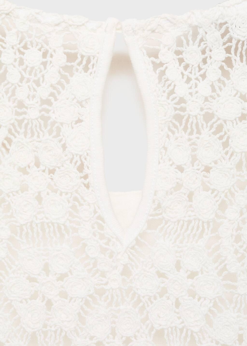 White Straight-Fit Crochet Top, , large image number 2