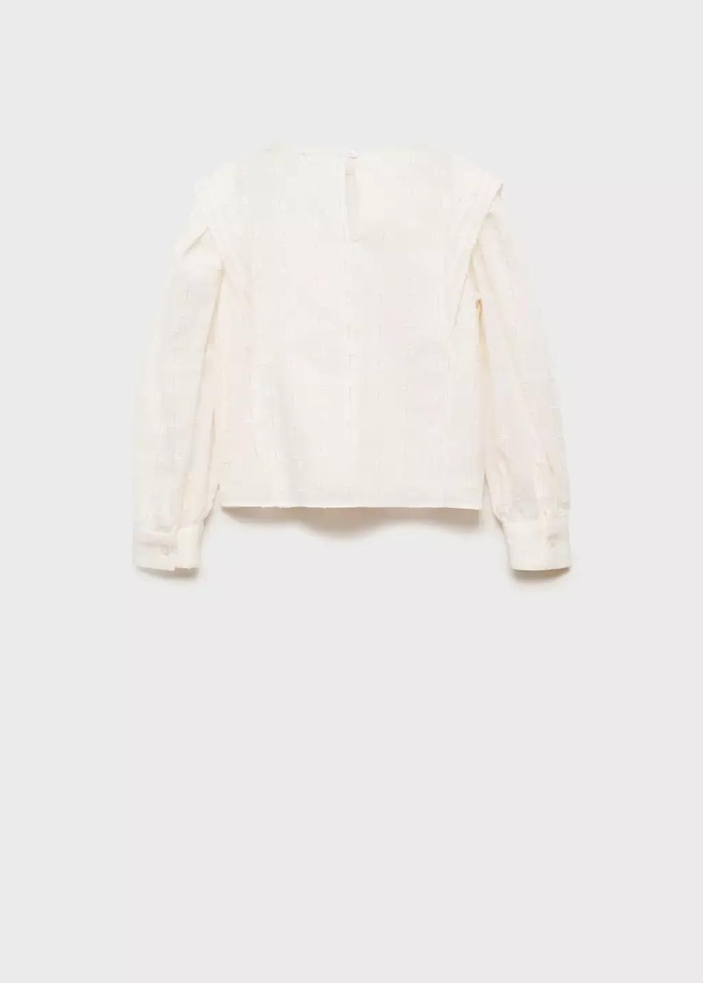 White Metallic Thread Blouse, Kids Girl, , large image number 2