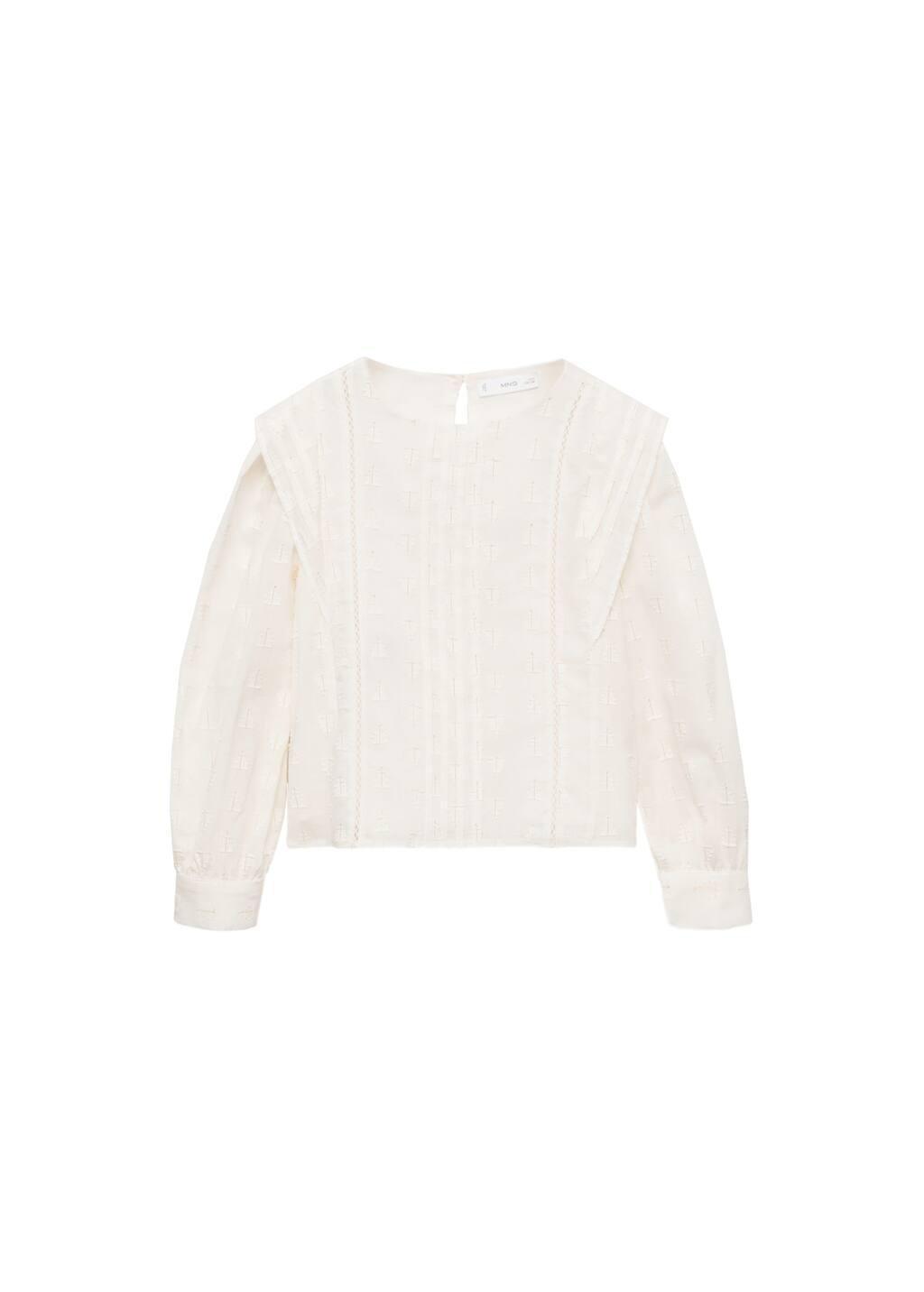 White Metallic Thread Blouse, Kids Girl, , large image number 4