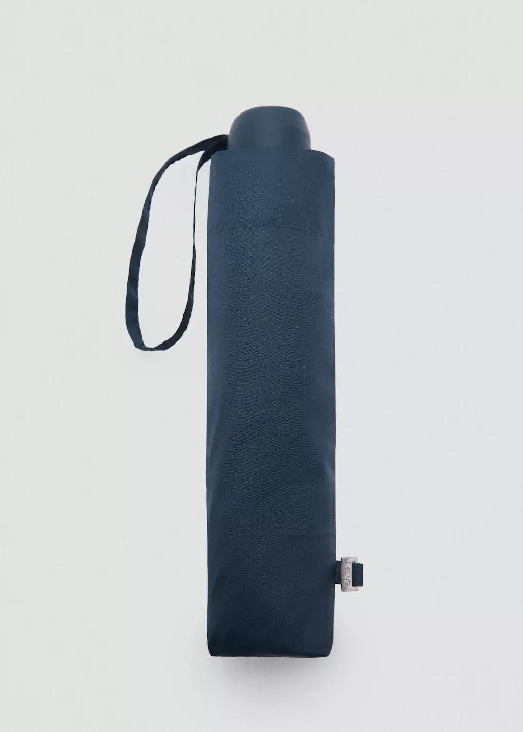 Navy Plain Folding Umbrella, Navy, large image number 4