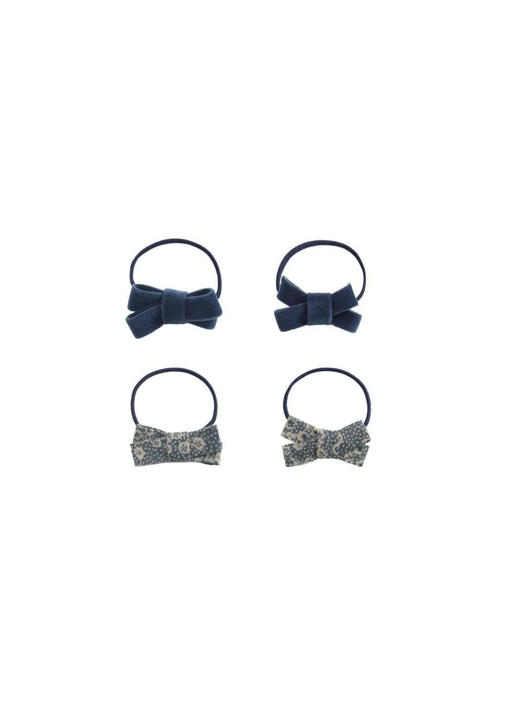 Blue Set Of 4 Scrunchies, Kids Girl, Medium Blue, large image number 1